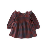 Pehr-Flannel Smocked Dress-Mulberry/Ink-1