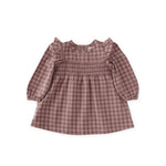 Pehr-Flannel Smocked Dress-Thistle/Light Thistle-1