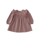 Pehr-Flannel Smocked Dress-Thistle/Light Thistle-1