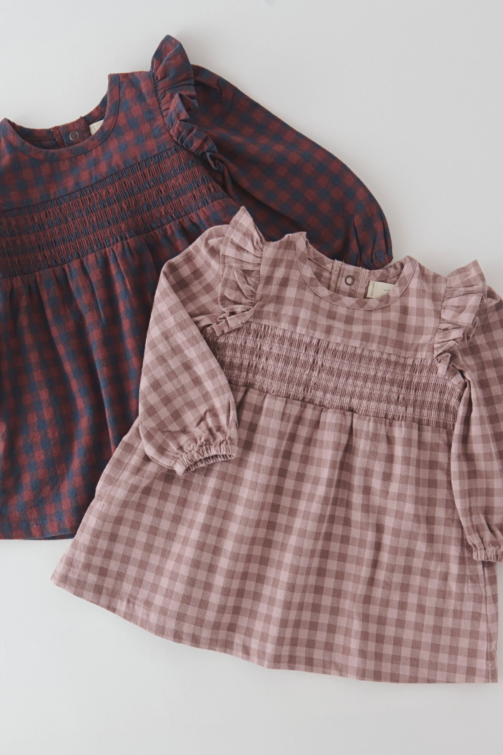 Pehr-Flannel Smocked Dress-Thistle/Light Thistle-7