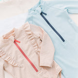Swim Long Sleeve Ruffle One-Piece - Seersucker Peony