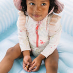 Swim Long Sleeve Ruffle One-Piece - Sea Bloom