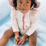 Swim Long Sleeve Ruffle One-Piece - Sea Bloom
