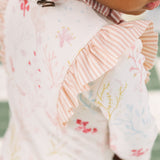 Swim Long Sleeve Ruffle One-Piece - Sea Bloom
