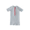 Swim Short Sleeve One-Piece - Seersucker Ink