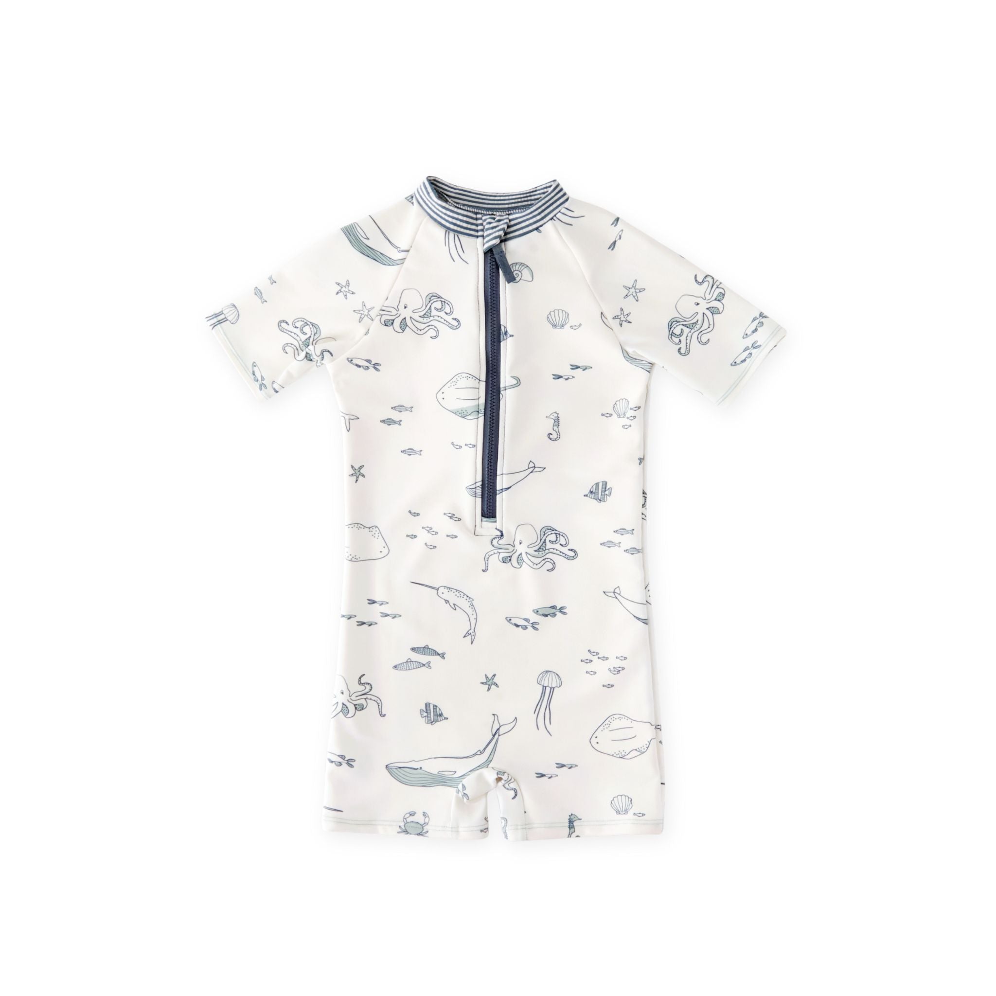 Swim Short Sleeve One-Piece - Life Aquatic