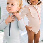 Swim Long Sleeve One-Piece - Seersucker Lake