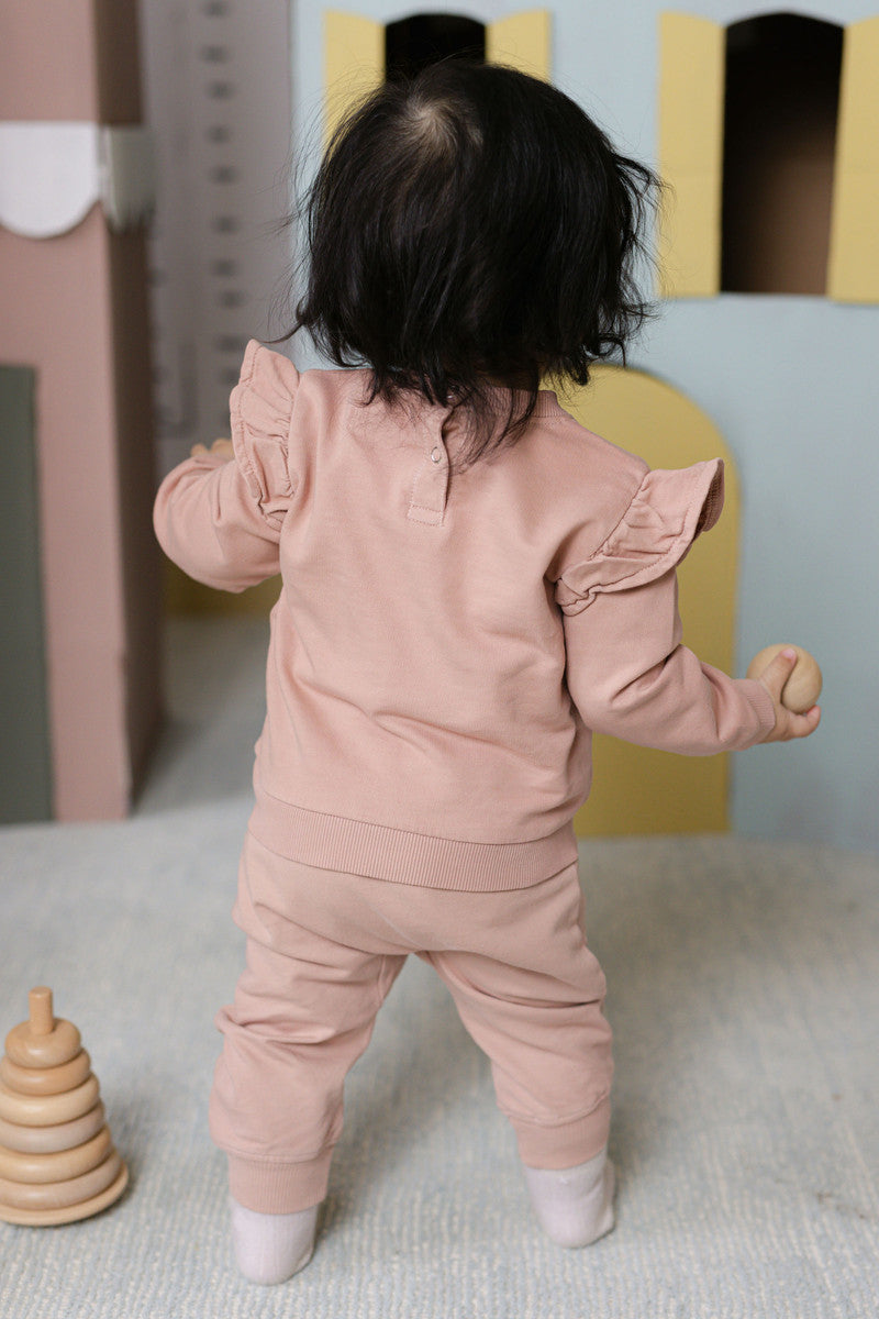 Pehr-French Terry Ruffle Sweatshirt-Soft Peony-3