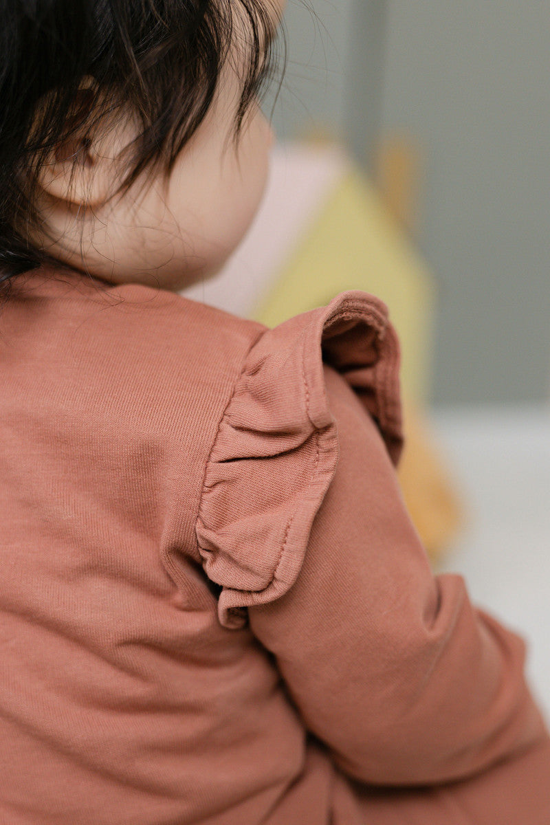 Pehr-French Terry Ruffle Sweatshirt-Clay-5