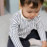 Pehr-Dropped Shoulder Long Sleeve Toddler Top-Stripes Away Ink Blue-4