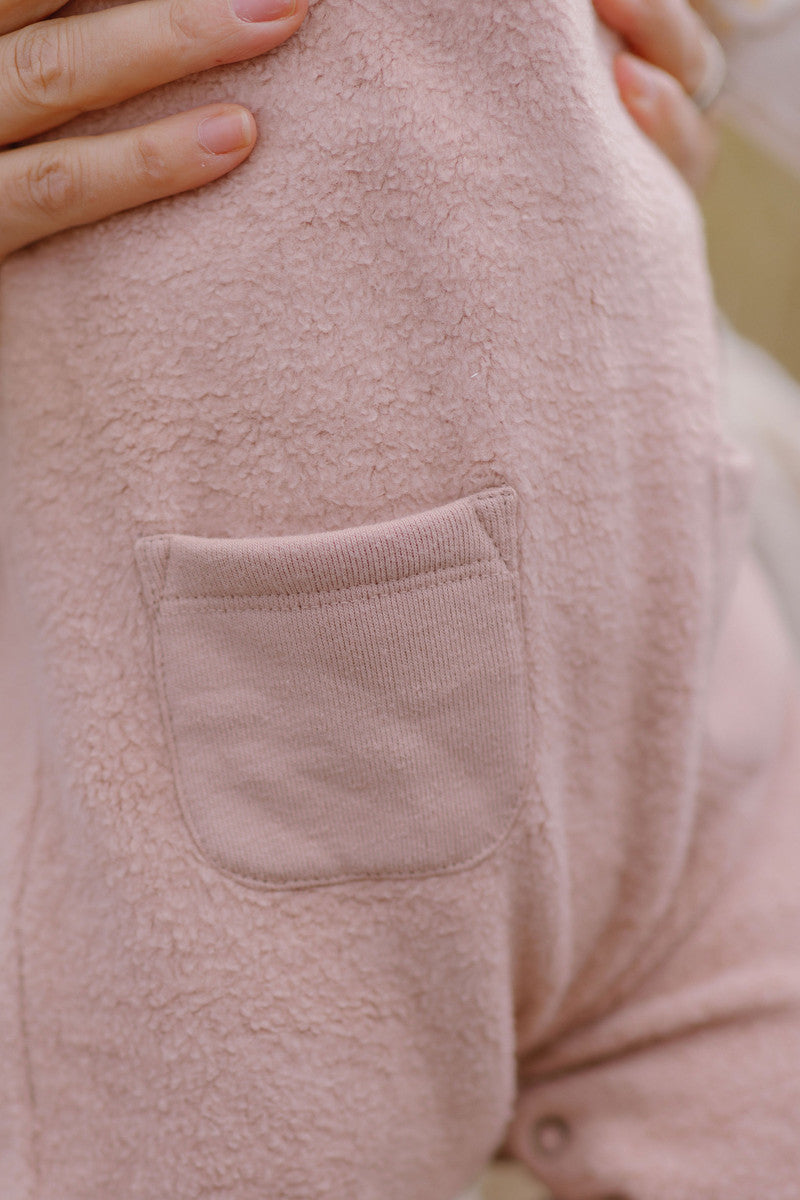 Pehr-Teddy Fleece Overall-Rose Pink-6