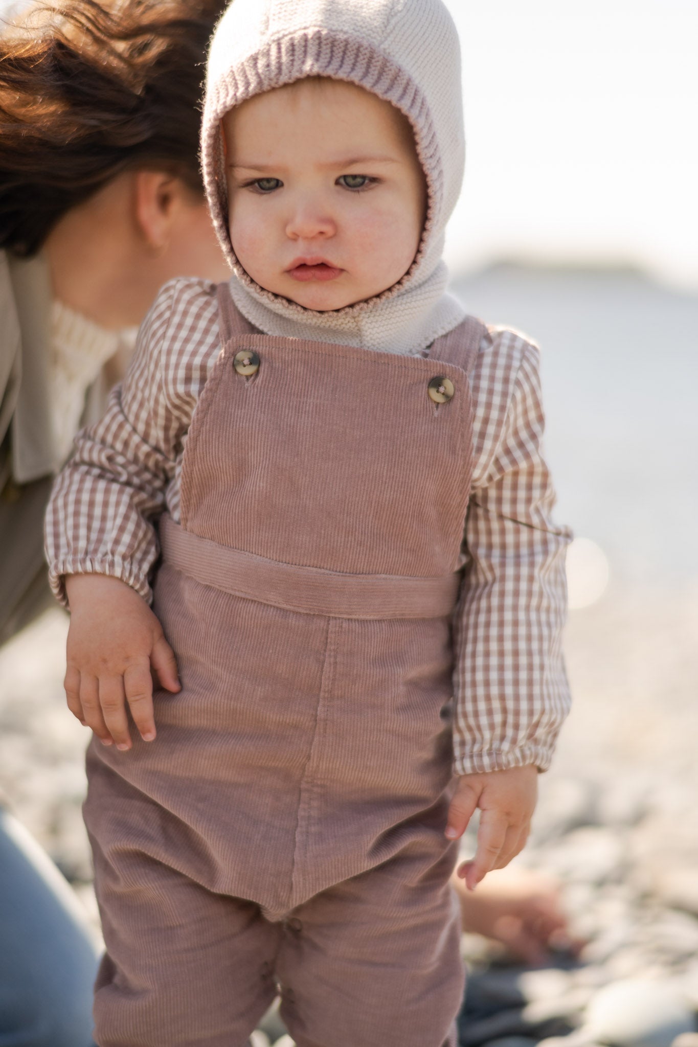 Pehr-Toddler Wool Knit Balaclava-Natural - Rose-5