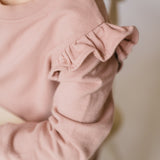 Pehr-Kids French Terry Ruffle Sweatshirt-Soft Peony-3