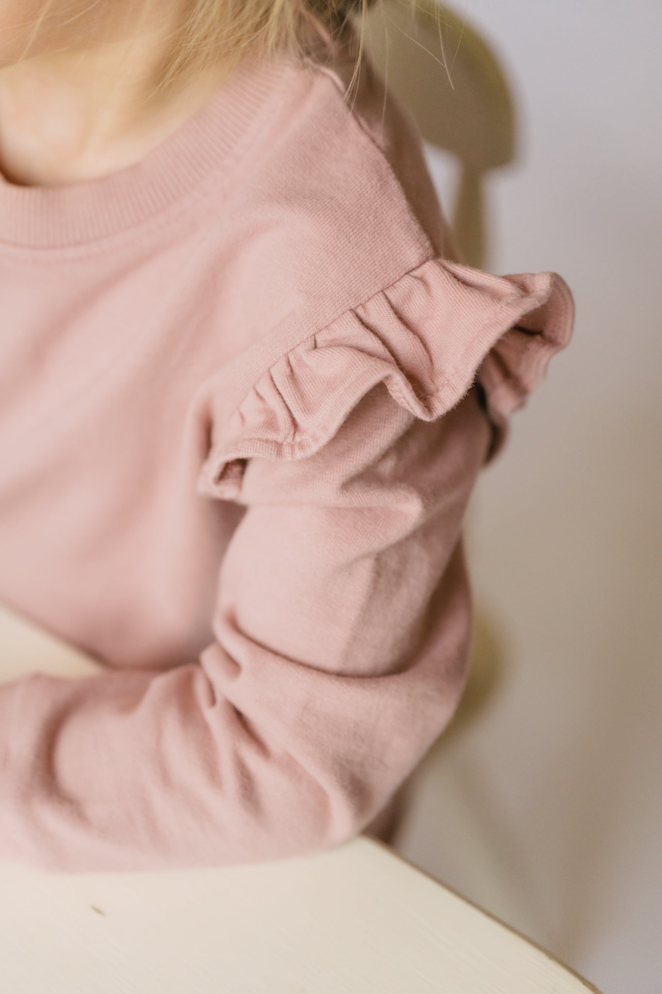 Pehr-Kids French Terry Ruffle Sweatshirt-Soft Peony-3