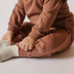 Pehr-French Terry Ruffle Sweatshirt-Clay-3