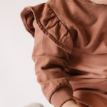 Pehr-French Terry Ruffle Sweatshirt-Clay-4