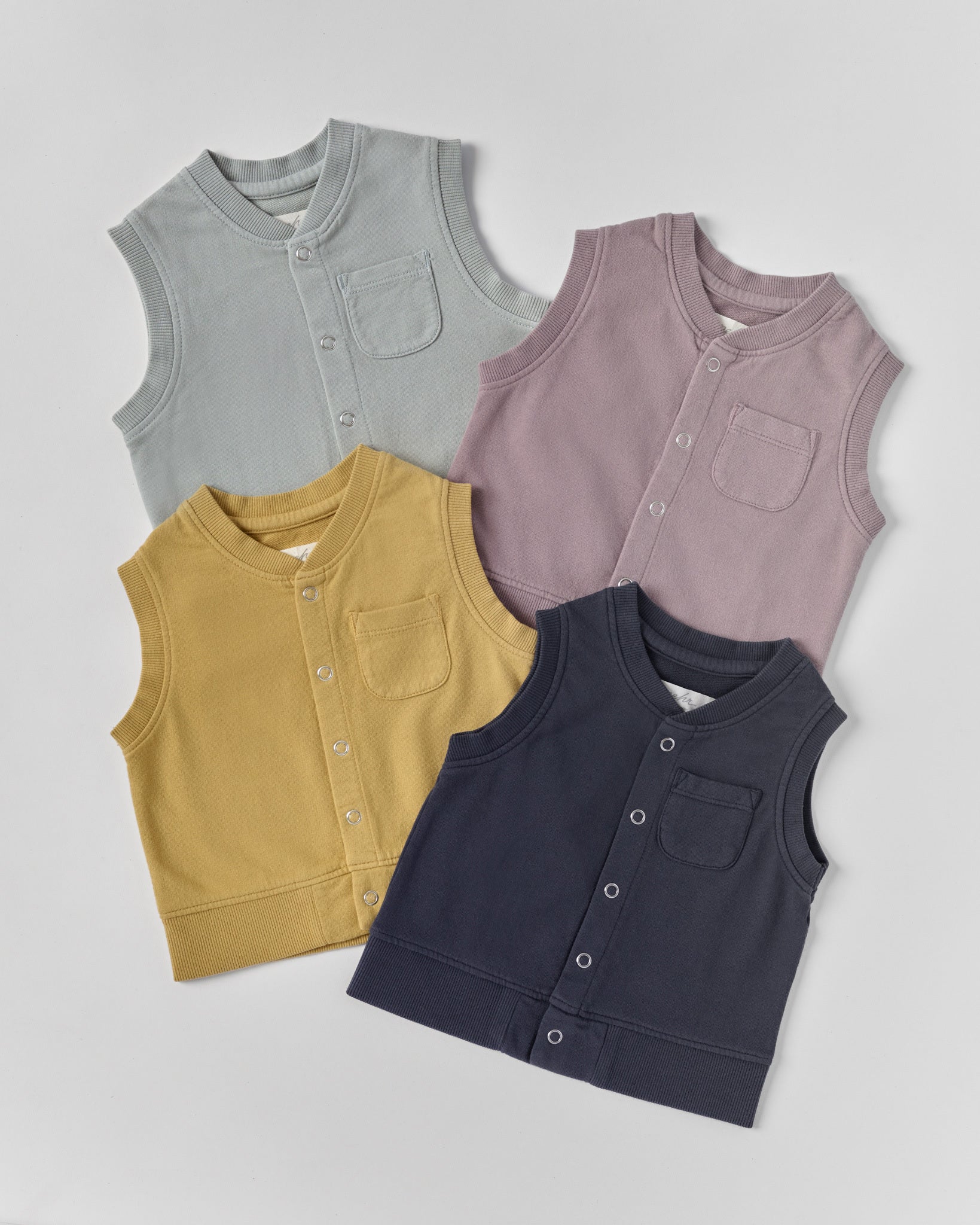 Pehr-French Terry Patch Pocket Vest-Soft Sea-8