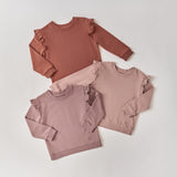 Pehr-Kids French Terry Ruffle Sweatshirt-Clay-3