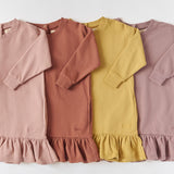 Pehr-French Terry Ruffle Hem Dress-Clay-5