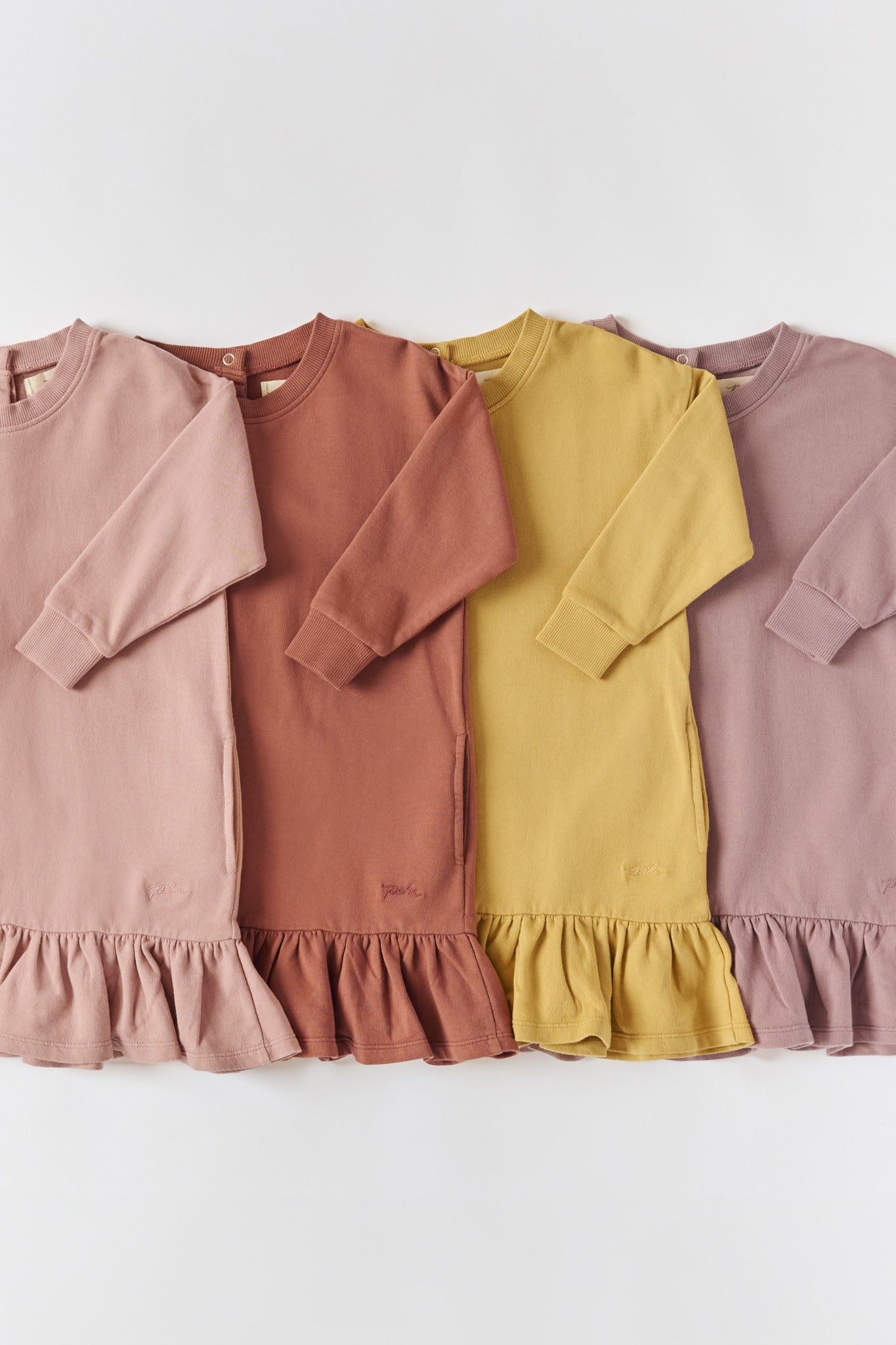 Pehr-French Terry Ruffle Hem Dress-Clay-5