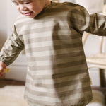 Water-Repellent Baby Smock - Moss Stripe