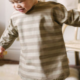 Water-Repellent Baby Smock - Moss Stripe