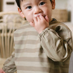 Water-Repellent Baby Smock - Moss Stripe