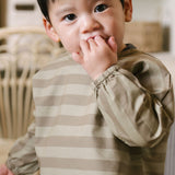 Water-Repellent Baby Smock - Moss Stripe