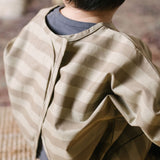 Water-Repellent Baby Smock - Moss Stripe