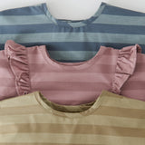 Water-Repellent Baby Smock - Moss Stripe