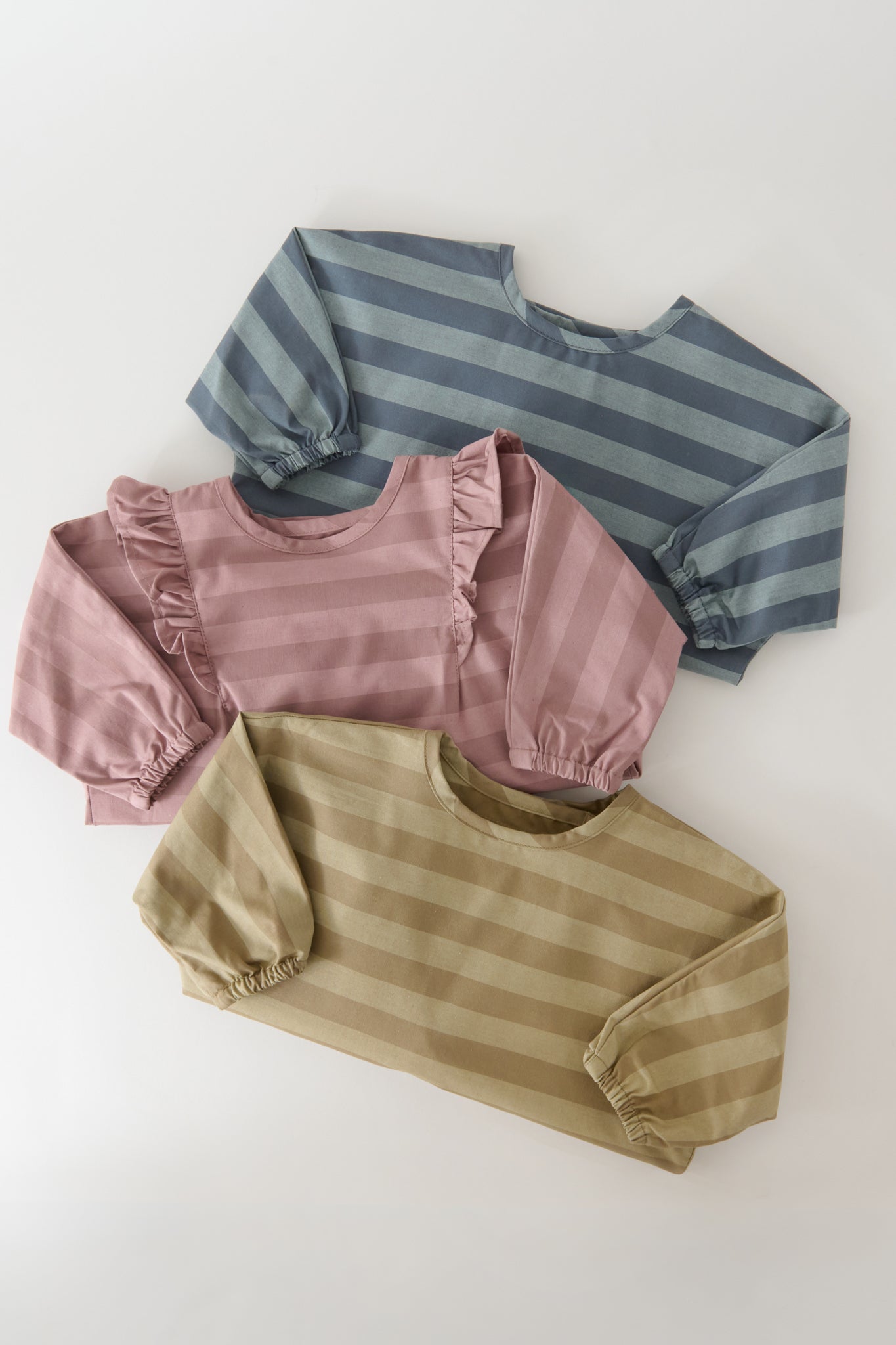 Water-Repellent Baby Smock - Moss Stripe