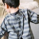 Water Repellent Baby Smock - Indigo Stripe