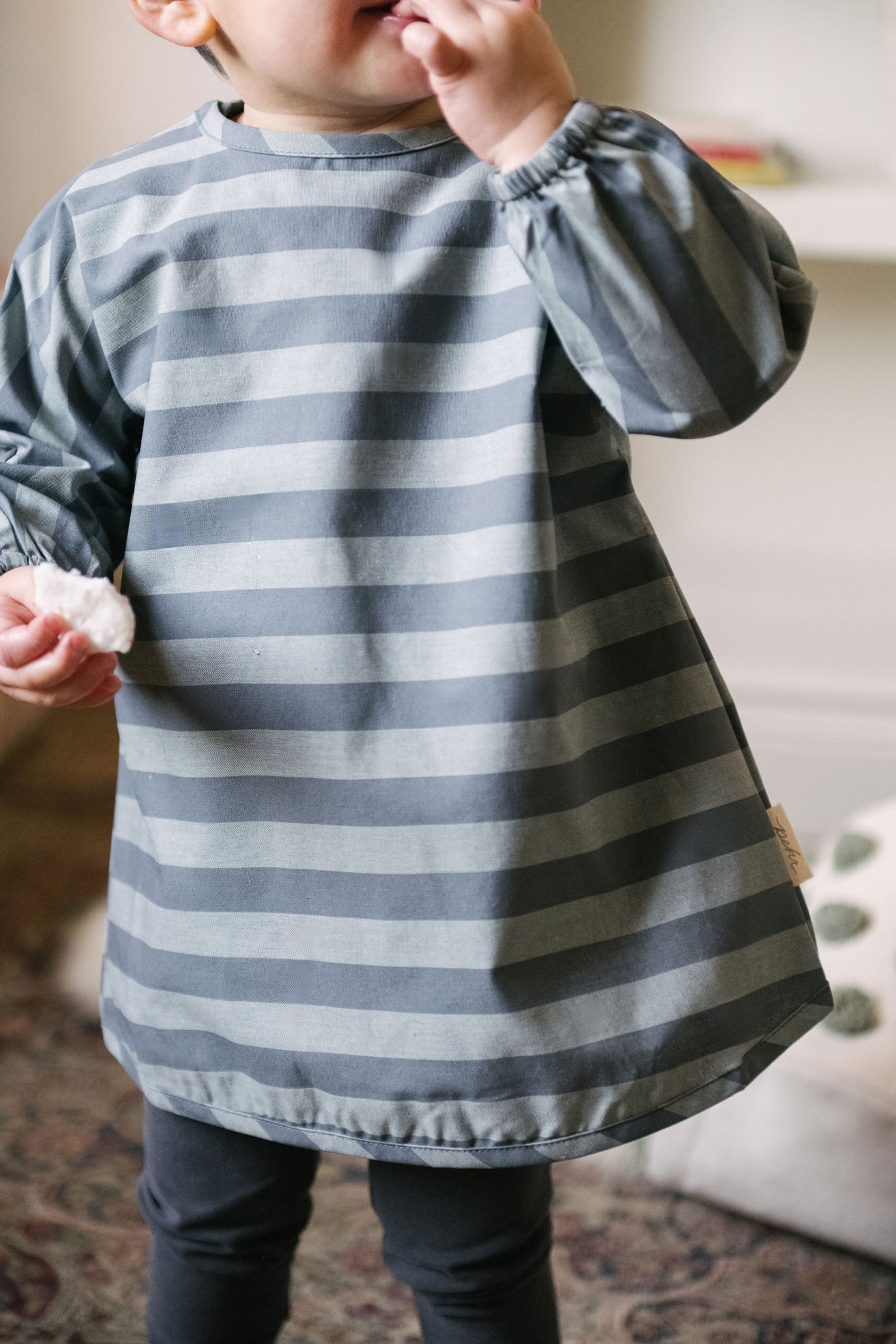 Water Repellent Baby Smock - Indigo Stripe