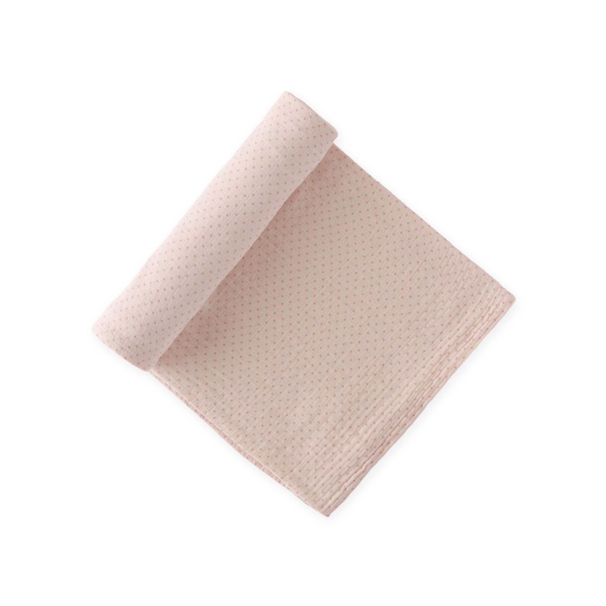 Pehr-Pin Dot Swaddle- Pin Dot Peony-1
