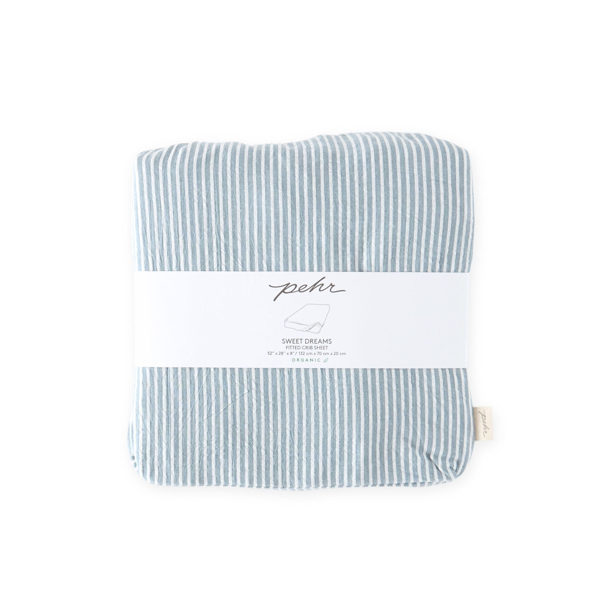 Pehr-Seersucker Crib Sheet-Marine Blue-6