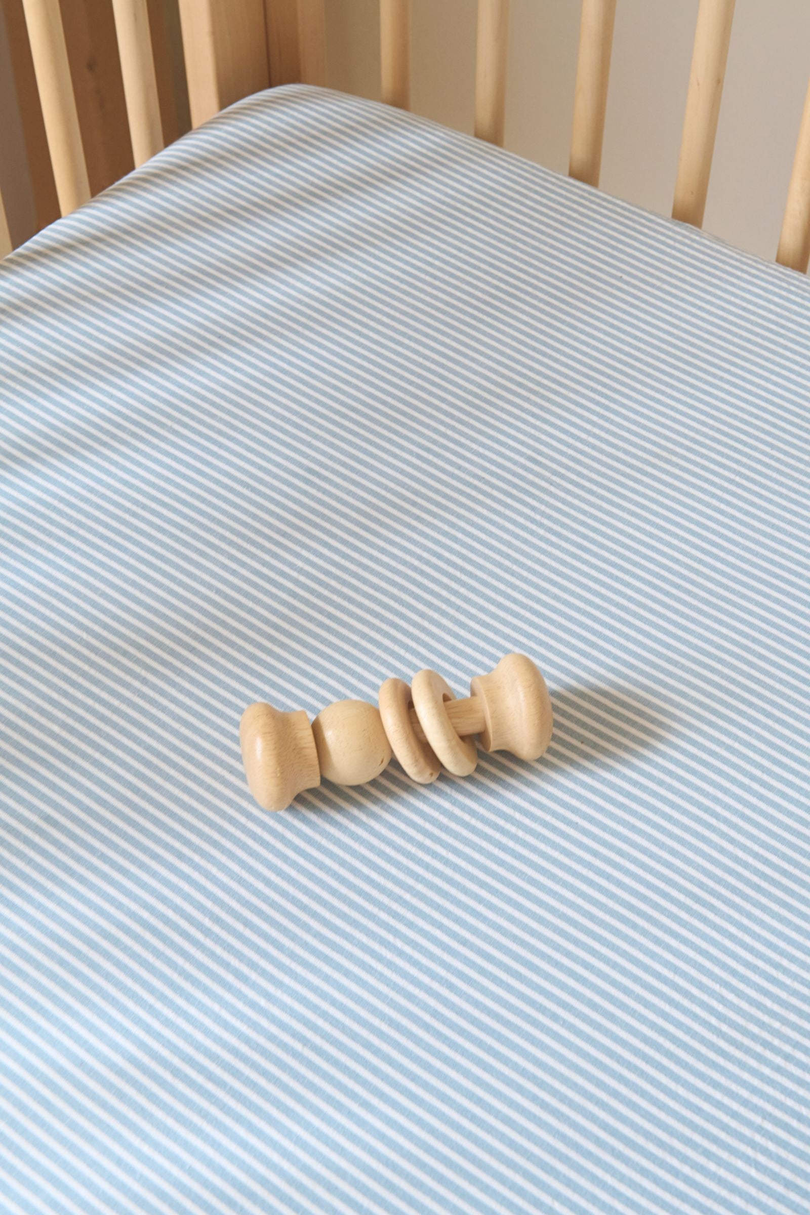 Pehr-Seersucker Crib Sheet-Marine Blue-5