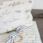 Pehr-Striped On the Go Portable Changing Pad-Stripes Away Deep Sea-4
