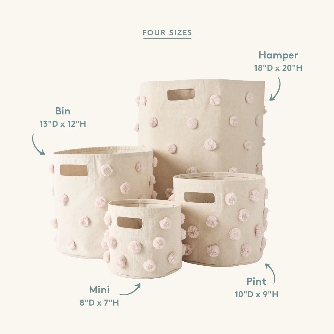 Pehr-Pom Pom Basket - Hamper-Blush-4