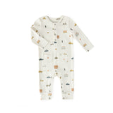 Henley Patch Pocket Romper Romper Pehr Canada Rush Hour 0 - 3 mos. 