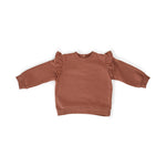 Pehr-French Terry Ruffle Sweatshirt-Clay-1