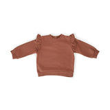 Pehr-French Terry Ruffle Sweatshirt-Clay-1