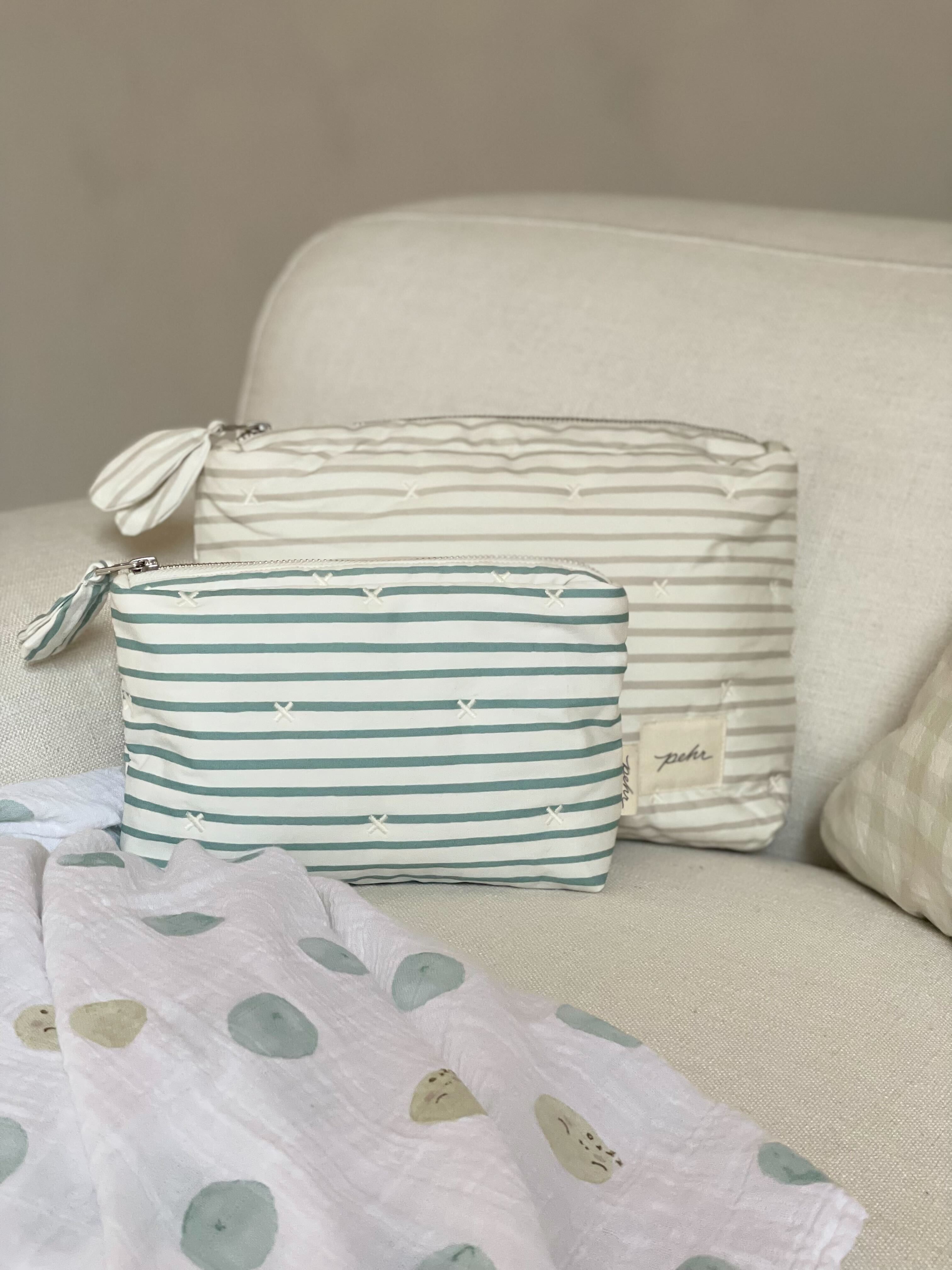Pehr-On The Go Mini Pouch-Stripes Away Deep Sea-2