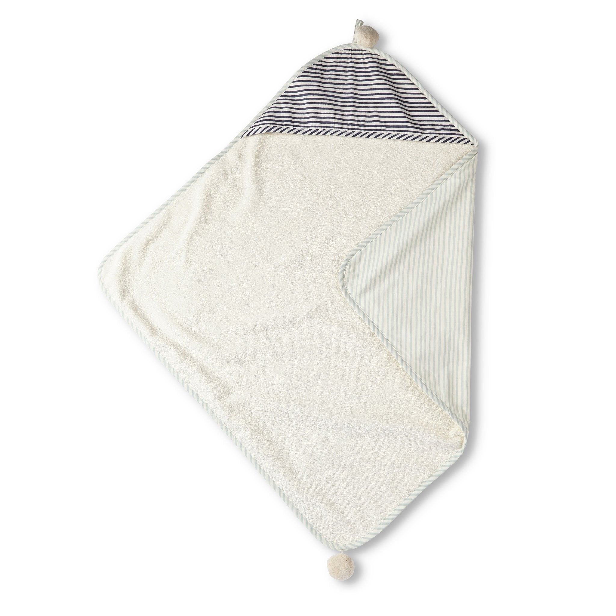 Pehr-Striped Hooded Towel-Stripes Away Pebble Grey-1