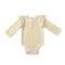 Long Sleeve Ruffle One-Piece One-Piece Pehr Stripes Away Marigold 0 - 3 mos. 